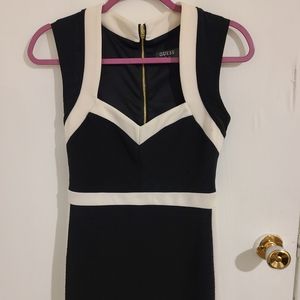 Black and white striped guess dress